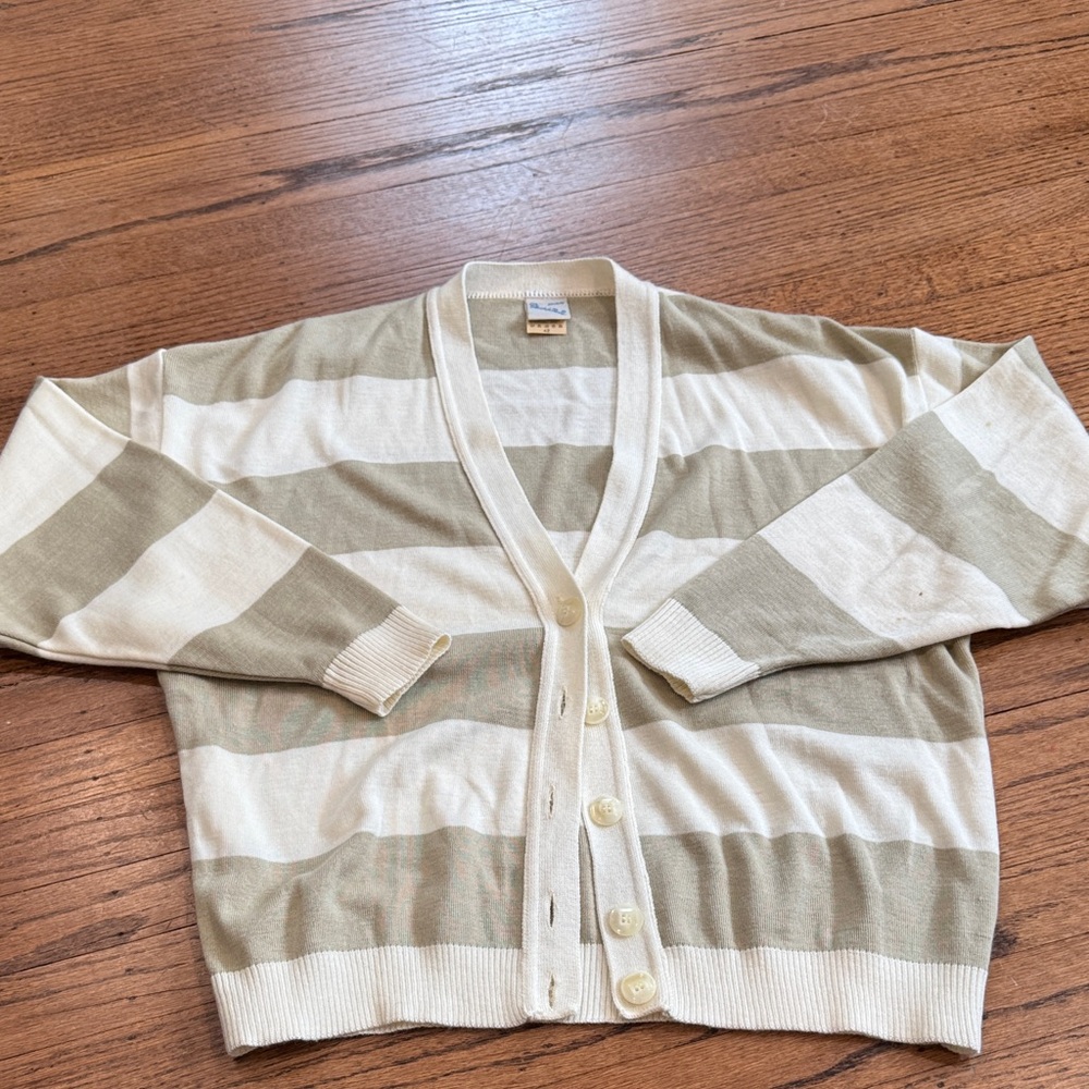 Vintage Striped Beige and Cream Cardigan